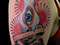 neo traditional sacred heart lamp oil  all seeing eye new school color colour tattooed woman