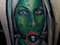 Zombie ball gag woman s&m tattooed women colour tattoo color gag lips